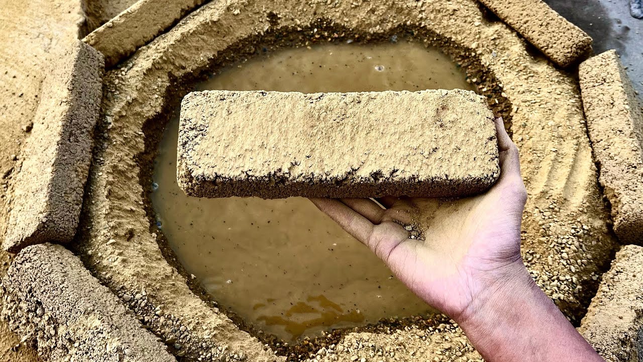 ASMR | New yellow Block Texture | Dry Floor and Pool Crumbling 