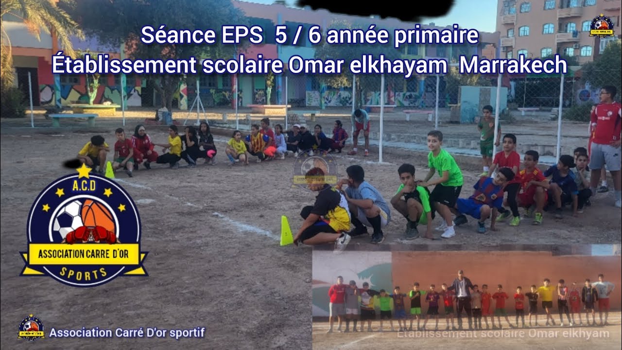 Séance EPS 5 / 6ème année primaire Établissement scolaire Omar elkhayam #Marrakech #football #sports