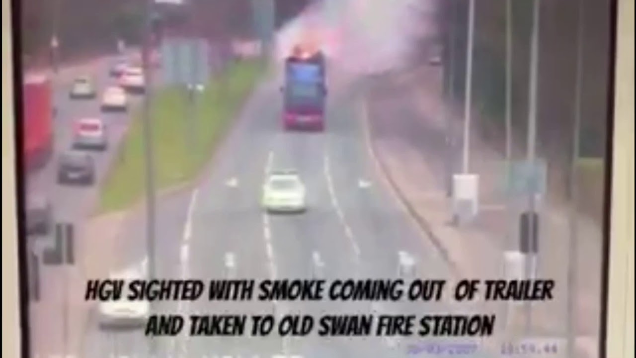 Lorry fire on the move in Liverpool
