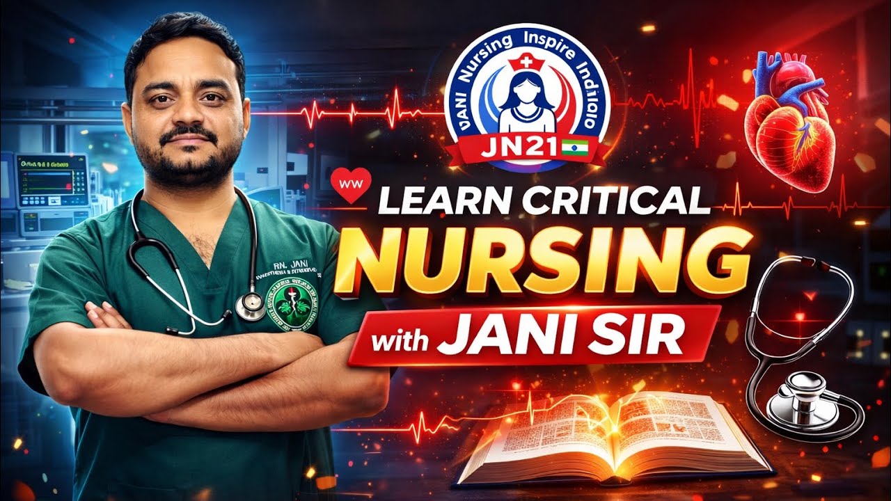 Let’s learn critical Nursing With Jani sir #nclex #norcetmcq #norcet #norcet