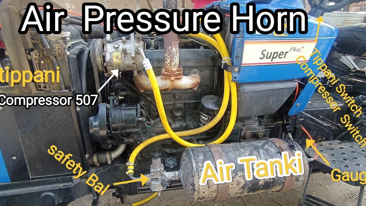 How to Air Pressure Horan AC Compressor Tractor Full Fitting video @SagarCarAC 1k Like 🧰🔧🪛🛠👨🏻&zwj;🔧🔩