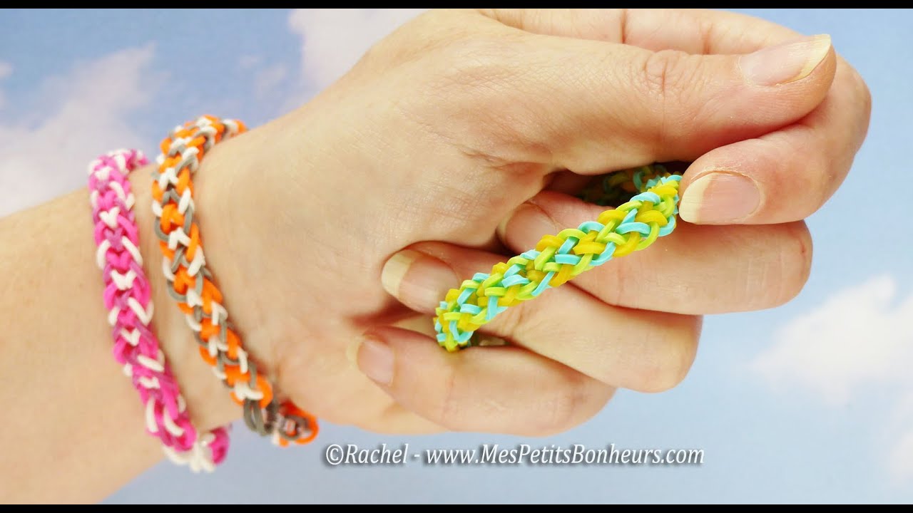 Bracelets brésiliens en élastiques à faire avec les doigts - Facile