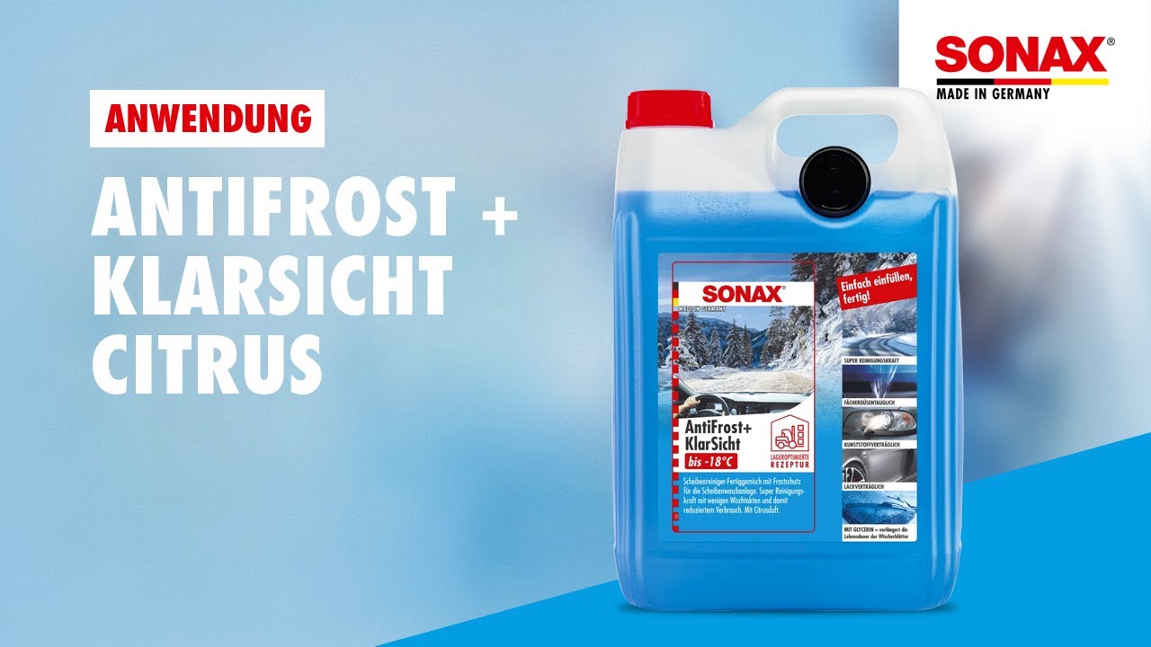 Anwendung SONAX Antifrost + Klarsicht Citrus