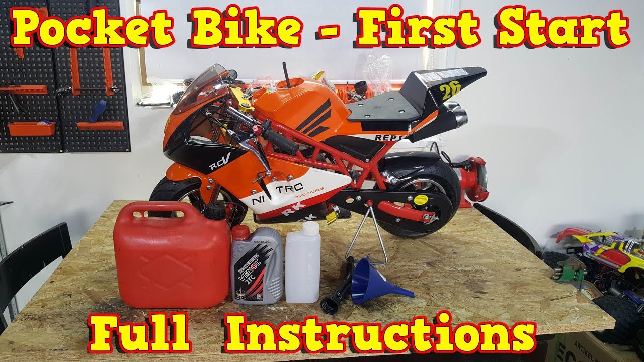 Pocket Bike 50cc - First Start Full Instructions - PS50 from Nitro Motors