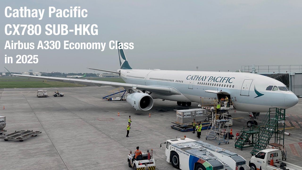 Cathay Pacific CX780 Surabaya - Hong Kong A330 Economy Class Flight Report 2025 (Bahasa Indonesia)