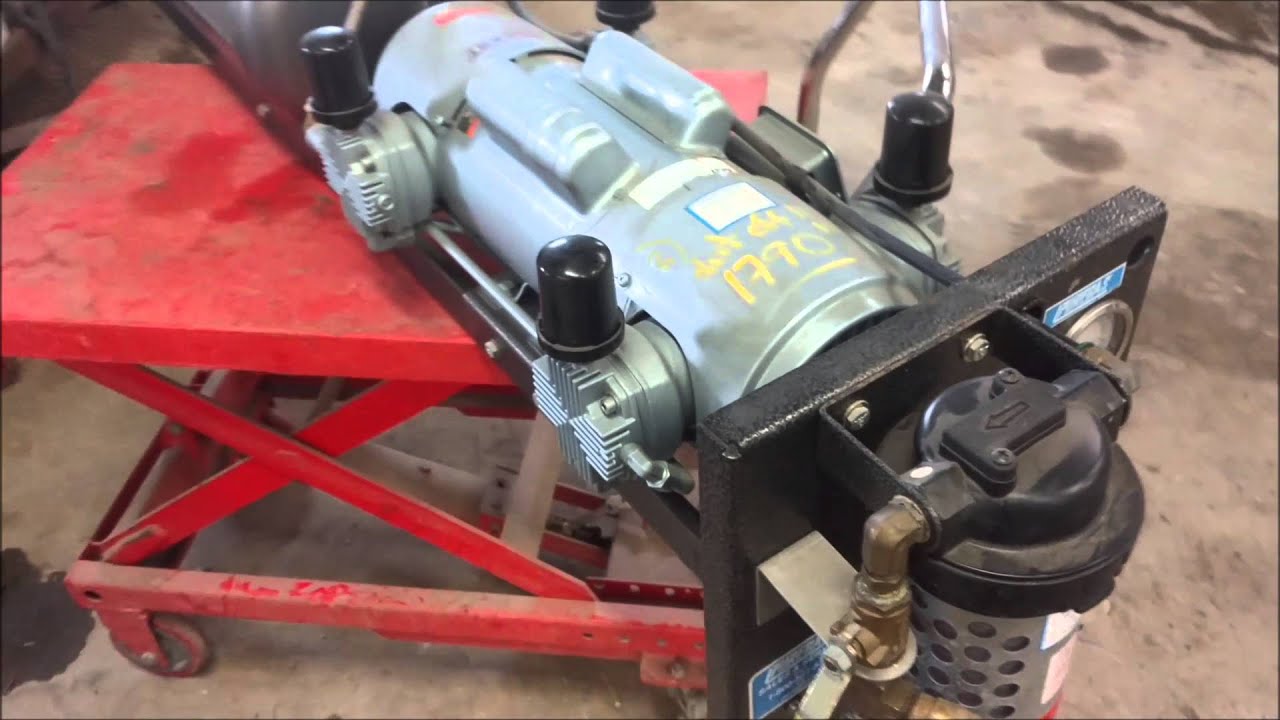 Gast double head truck mounted air compressor 120 240 volt  1770 SOLD. WE HAVE MORE!