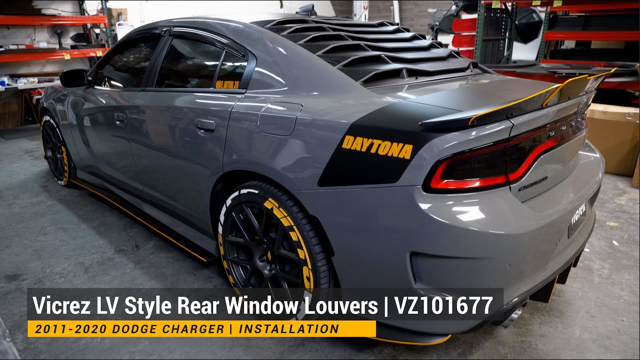 Vicrez LV Style Rear Window Louvers vz101677 |  Dodge Charger 2011-2023 | Installation