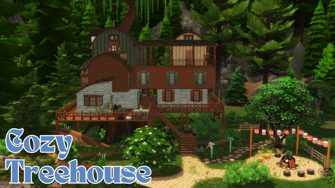 🌲 Cozy Treehouse 🏠 The Sims 4 - No CC Build