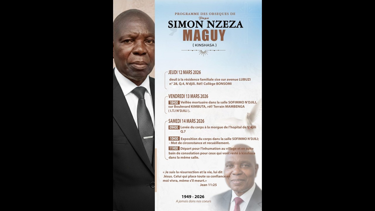 LES OBSEQUES DE PAPA SIMON NZEZA MAGUY