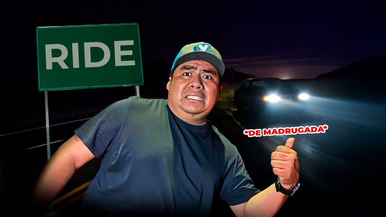 😳PIDIENDO RIDE de MADRUGADA en la CARRETERA  *esto paso* 😰
