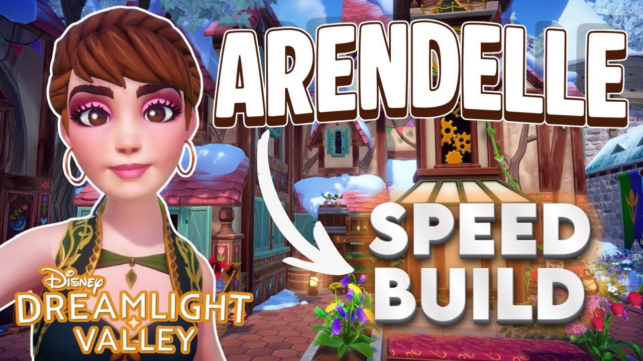 ¡Decoración REINO DE FROZEN! ❄️Pueblo de Arendelle Parte 1| Speed Build en Disney Dreamlight Valley