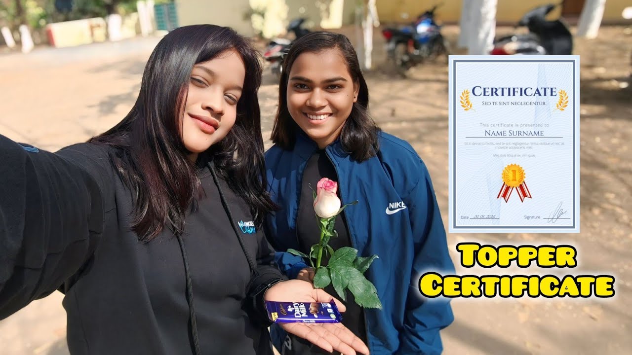 Topper Certificate Milte hi Dil Khush Ho Gaya 🏆🥹 | Rose Surprise 🌹