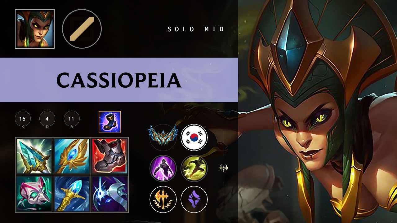 Cassiopeia Mid vs Pantheon - KR Challenger Patch 26.08