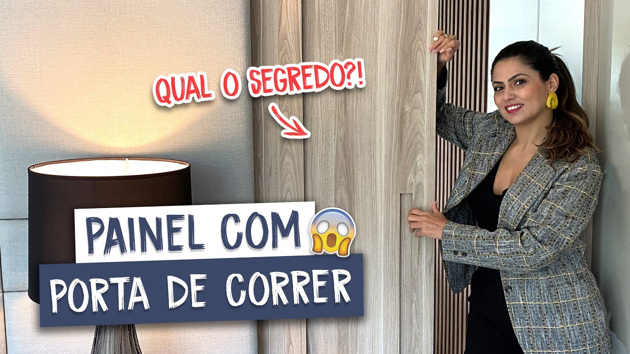 Painel com porta de correr - Larissa Reis Arquitetura