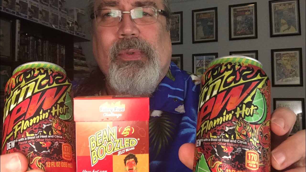 Uncle Shane Does the Extreme Hot Chall x2 & 2x Flamin Hot Mtn Dew-Spin the Wheel makes the decisions