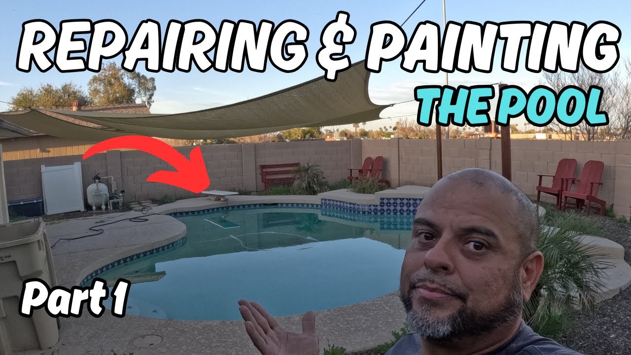 HOW TO REPAIR AND PAINT A PLASTER SWIMMING POOL. PART 1 J'S DIY n STUFF