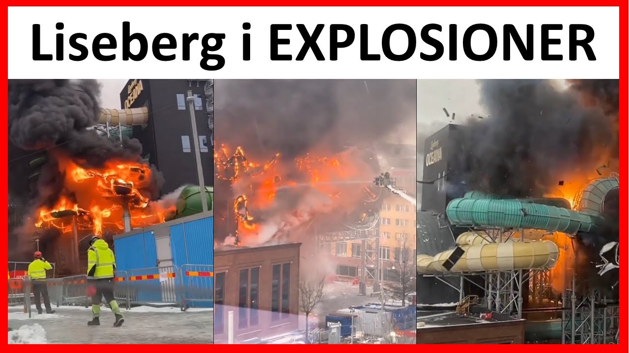 Liseberg Oceana i brand (VARNING EXPLOSIONER)