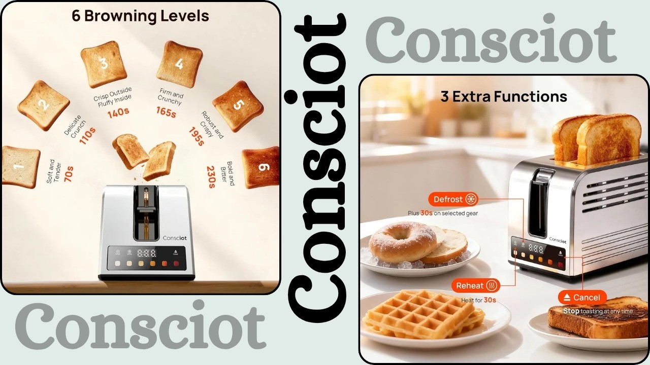 Smart Kitchen Upgrade! Touch Screen Toaster with 6 Browning Levels & Auto Pop-Up.