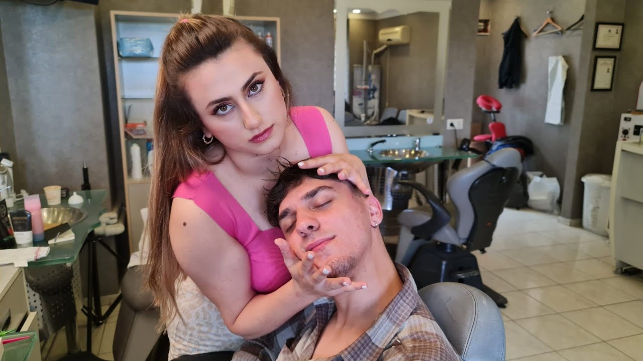 💈ASMR HEAD, FACE & BACK MASSAGE w/ SOFT SCRATCH by LADY BARBER | SLEEP TIGHT