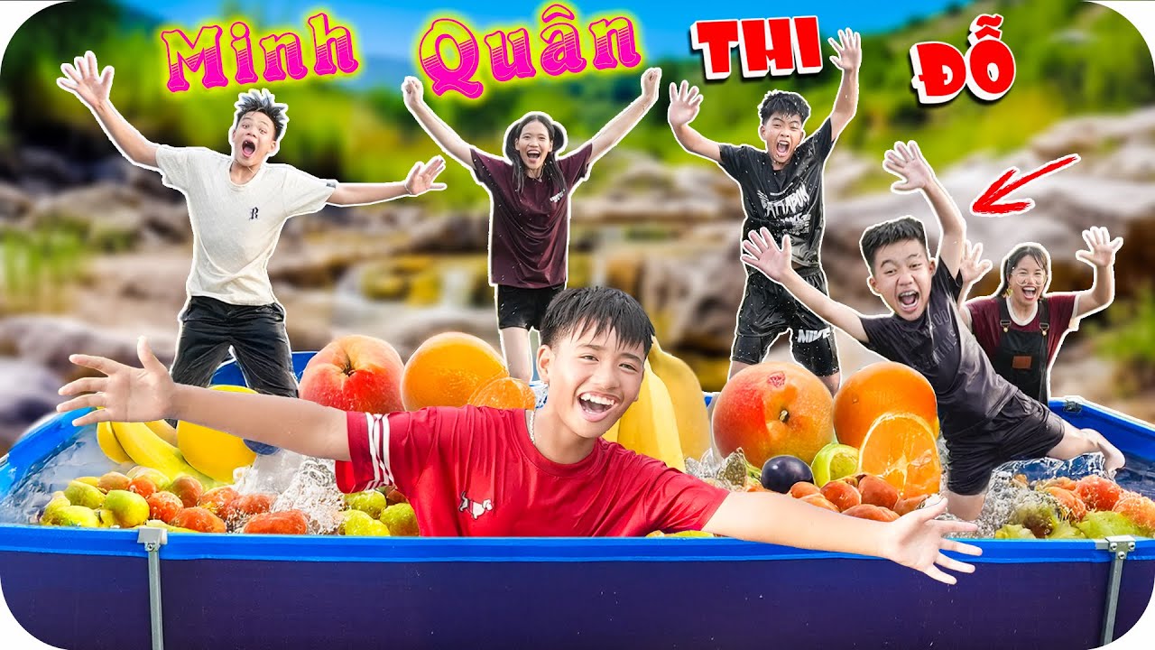 Làm Bể Bơi Trái Cây Khổng Lồ - Ăn Mừng Minh Quân Thi Đỗ | Min Min TV Minh Khoa