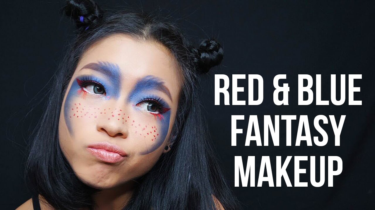 Blue & Red Fantasy Makeup | Marcella Febrianne