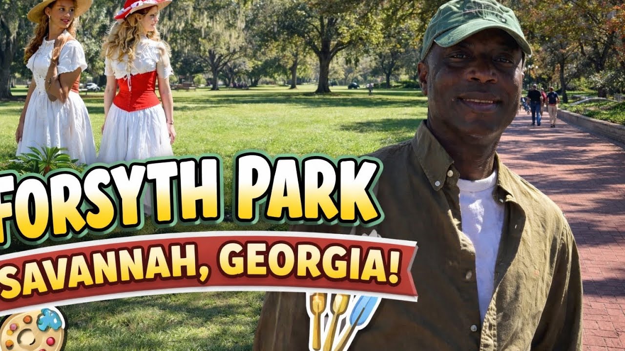 Forsyth Park Savannah Georgia 🇺🇸 | Western Era Dresses, Local Art & Collins Restaurant!