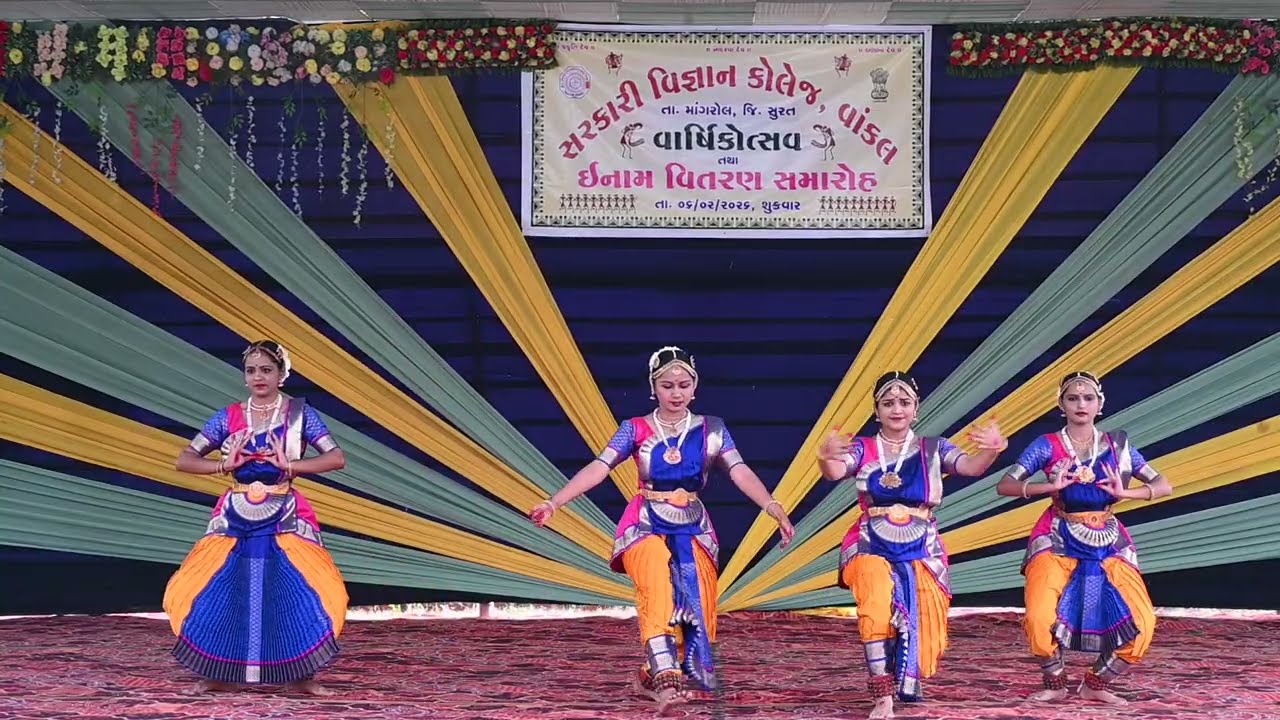 Ganesh Vandana || Bharatnatyam dance cover 😍 annual function at government science college vankal 🥰