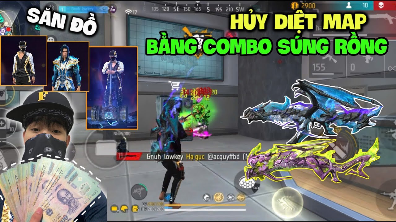 Free Fire | Kan GM Đớp Mì Tôm Cả Tuần Để Săn Đồ / Sử Dụng Combo Rồng Hủy Diệt Map FiFai