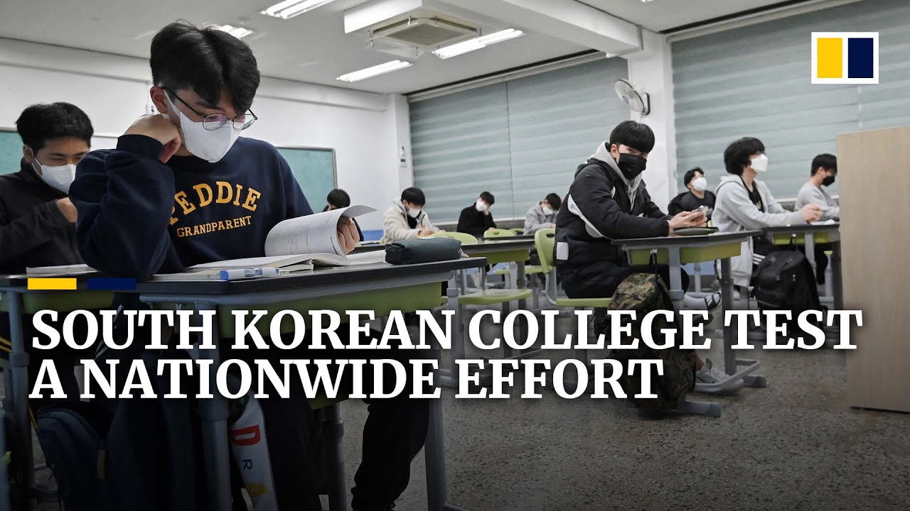South Korean students sit high-stakes university entrance exam as country steps in to help