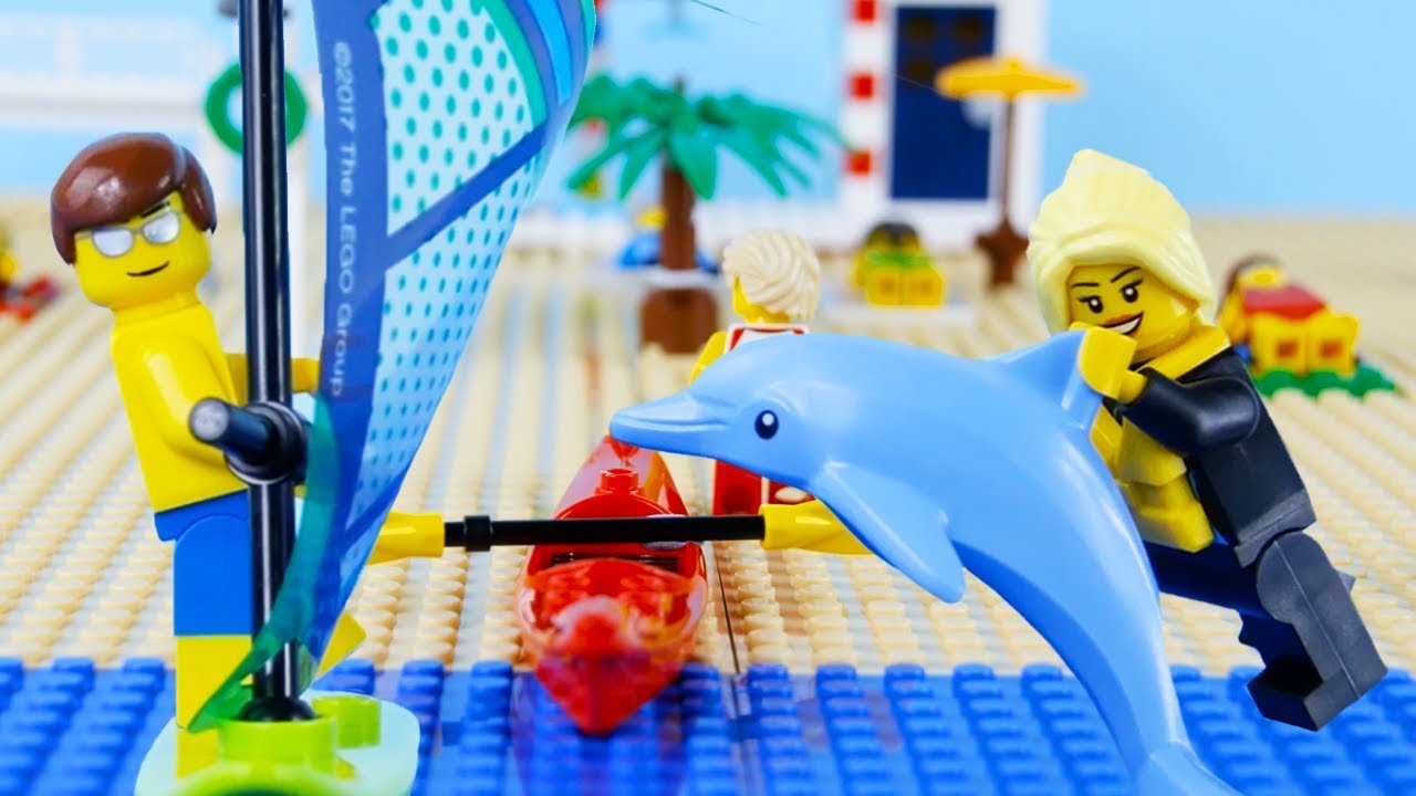 LEGO Beach Fail STOP MOTION LEGO City Beach Bad Luck | LEGO City | By Billy Bricks