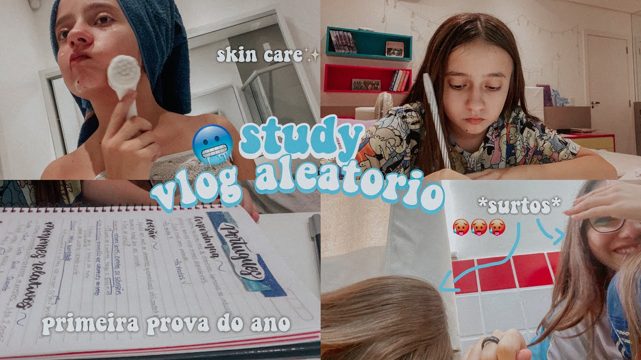 study vlog aleatório 🥶 (primeira prova do ano, skin care e +)