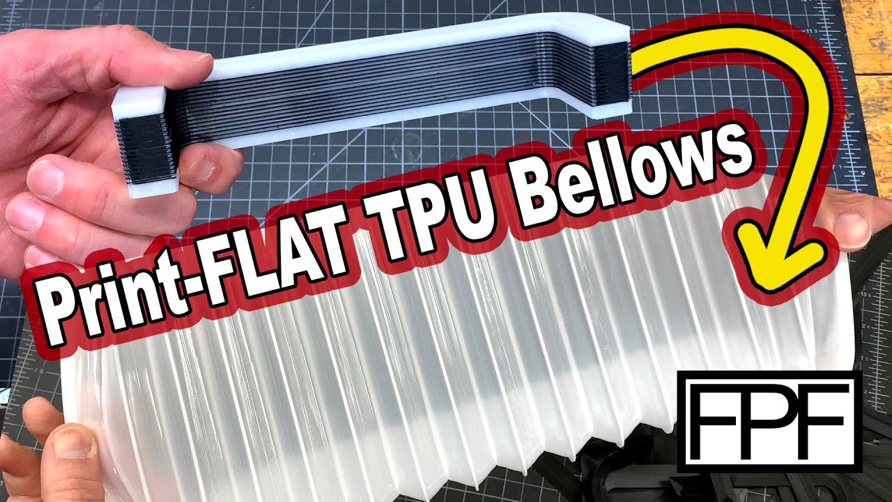 3D Printed TPU Bellows with PLA Interface Layers - Prints Flat!