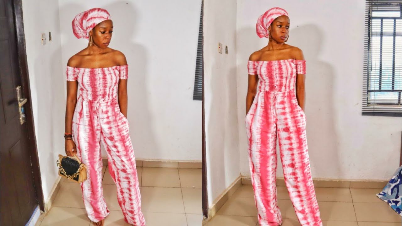 DIY/HOW TO MAKE A SMOKED OFF SHOULDER PALAZZO JUMPSUIT