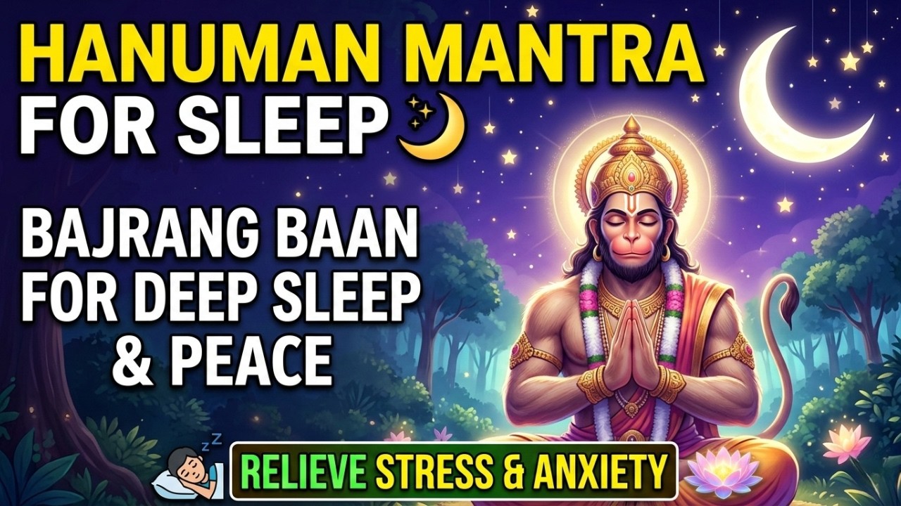 Hanuman Mantra for Sleep 🌙 | Bajrang Baan for Deep Sleep & Peace | stress relief