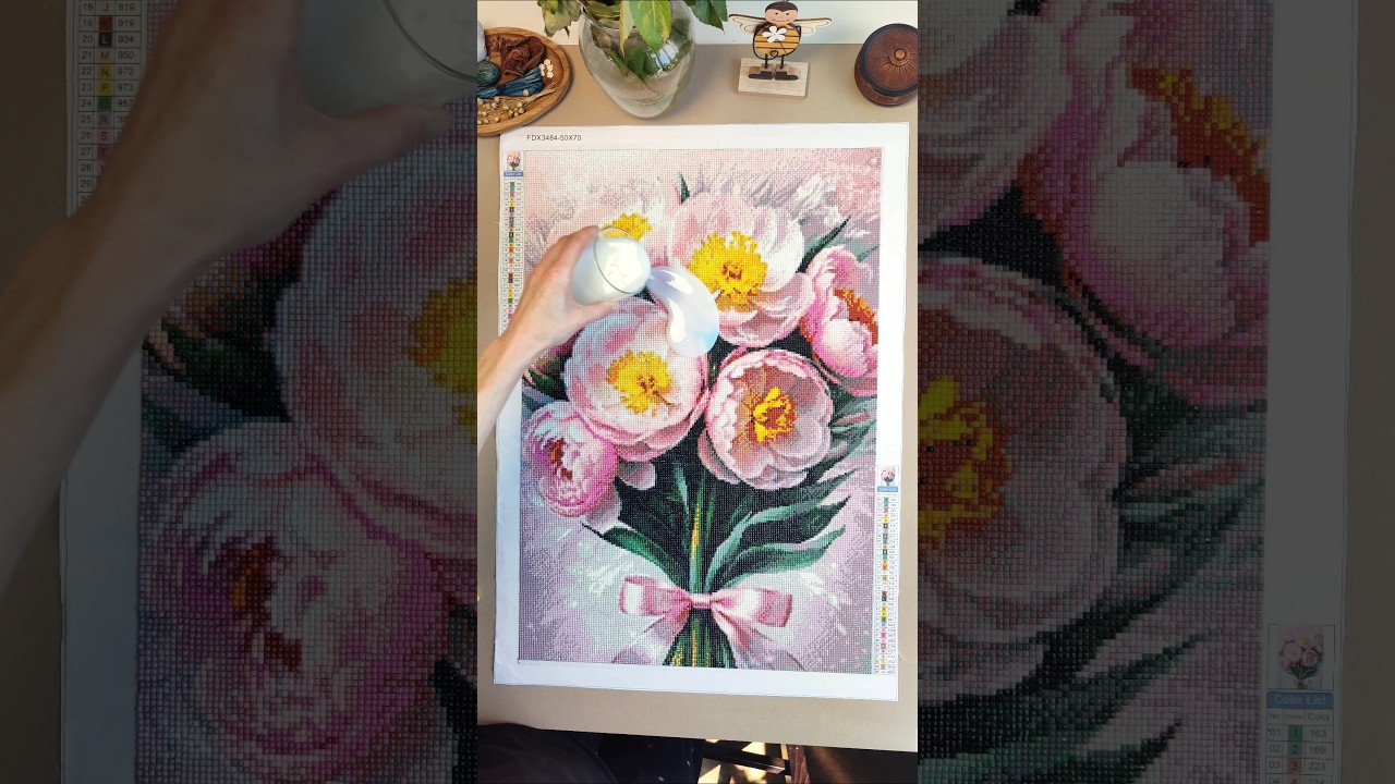Sealing and Framing My Giant Peony Diamond Painting Bouquet &ndash; A Heartfelt Gift
