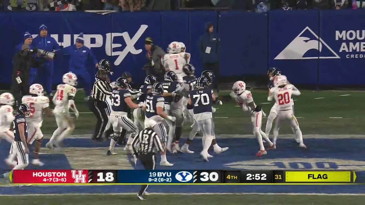 Punches thrown, multiple players ejected after BYU’s late TD vs. Houston | ESPN College Football