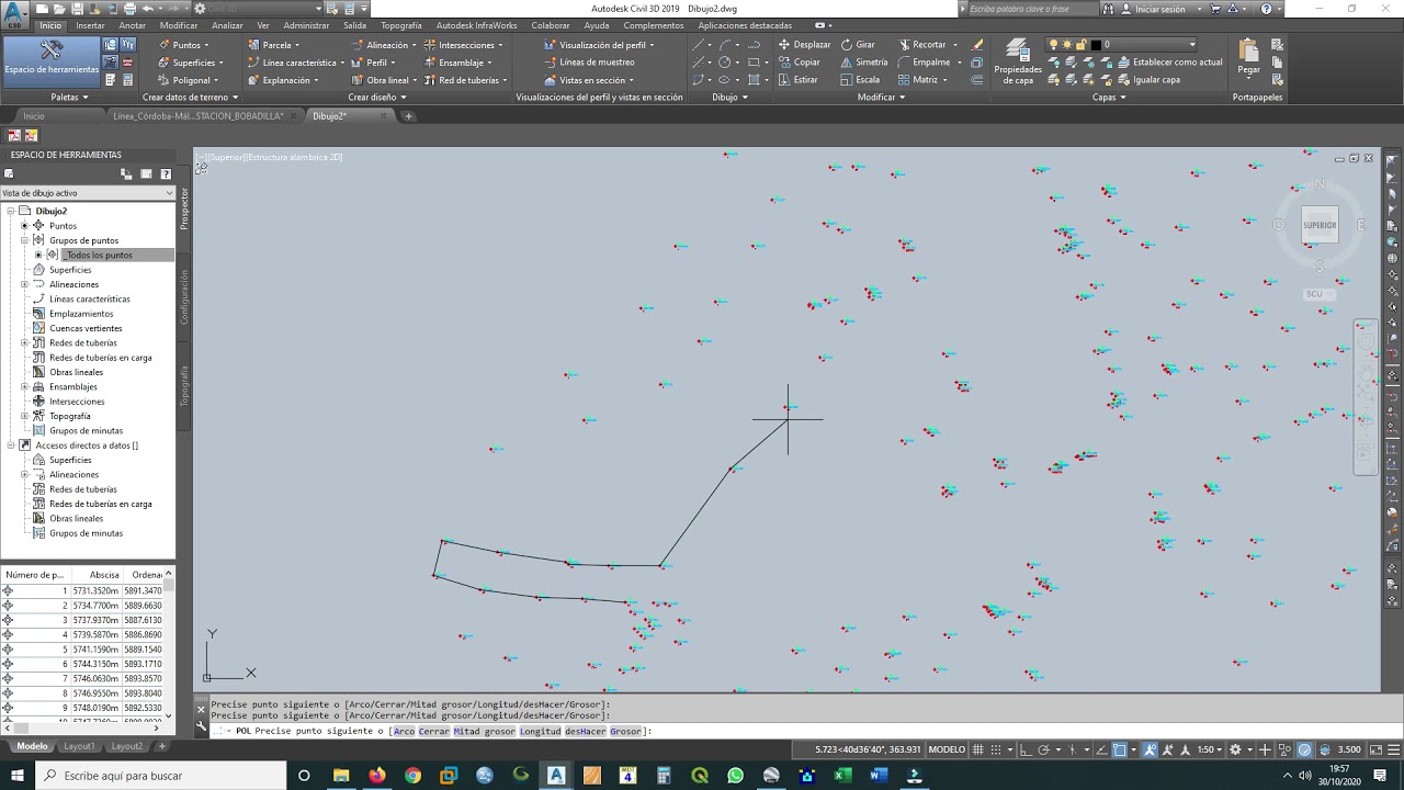 AUTOCAD_CIVIL:  3 - Puntos Lineas de rotura contorno superficie