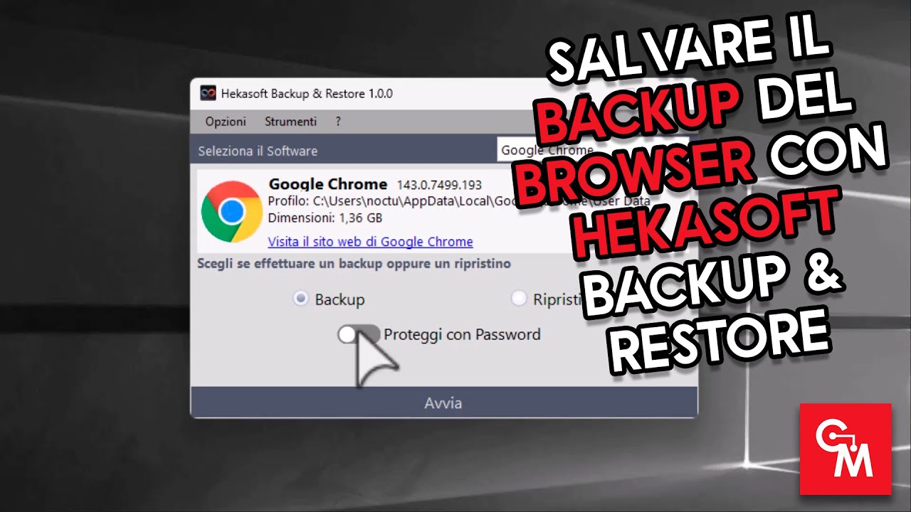 Salvare il backup del browser con Hekasoft Backup & Restore