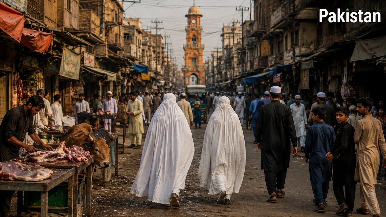 🇵🇰 | Real Pakistani Street Food & Busy Market Walk Peshawar to Lahore #streetfoodindia 