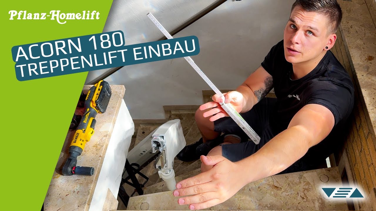 Kurven-Treppenlift Einbau & Funktion | So montieren wir den Acorn 180 auf einer Steintreppe