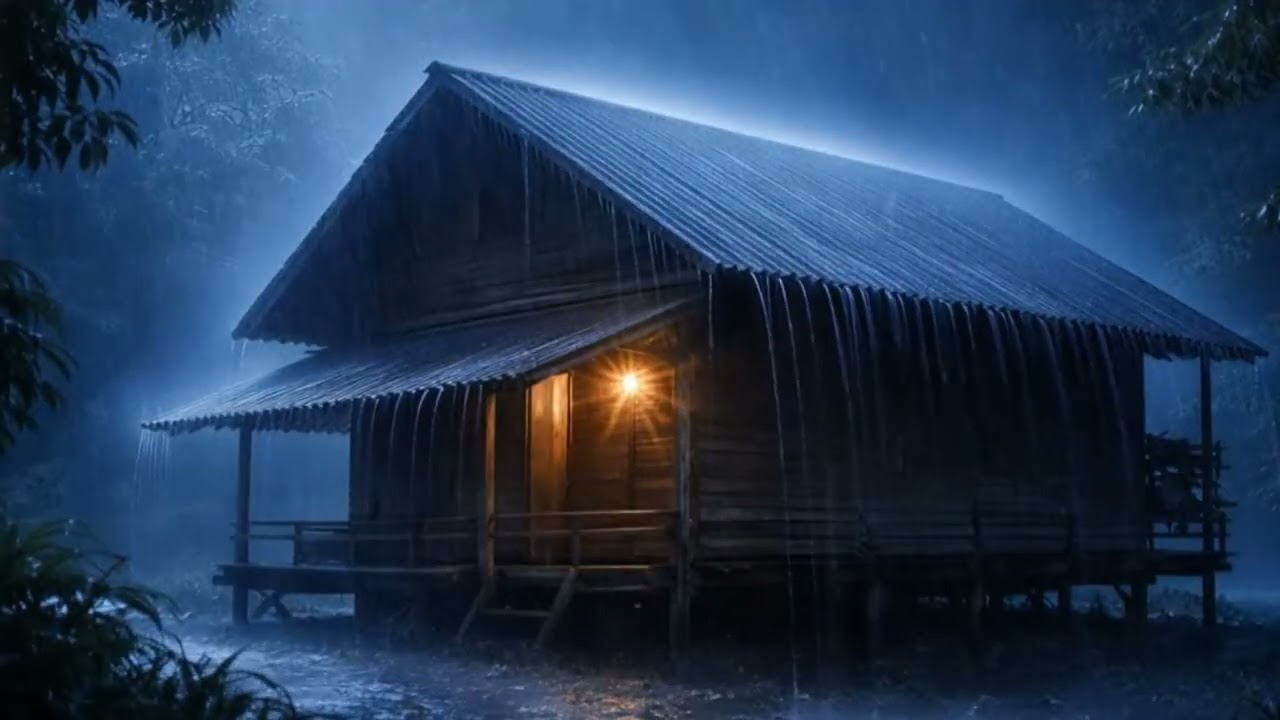 Quality Sleep in 3 Minutes with Heavy Rain & Violent Thunder on Metal Roof at Night