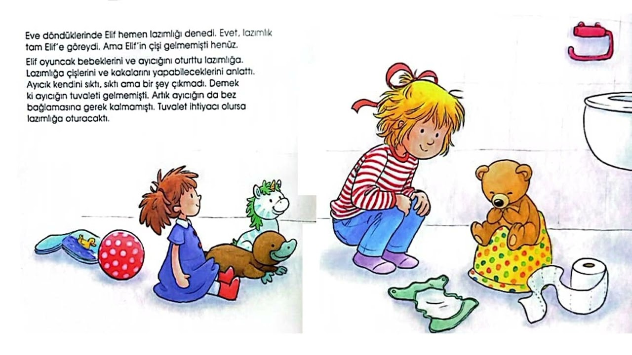 Elif tuvaleti öğreniyor