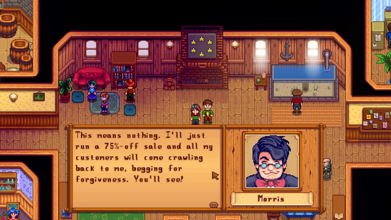 Pierre and Morris' Fight (Stardew Valley) This is what happen after completing all the offerings.
