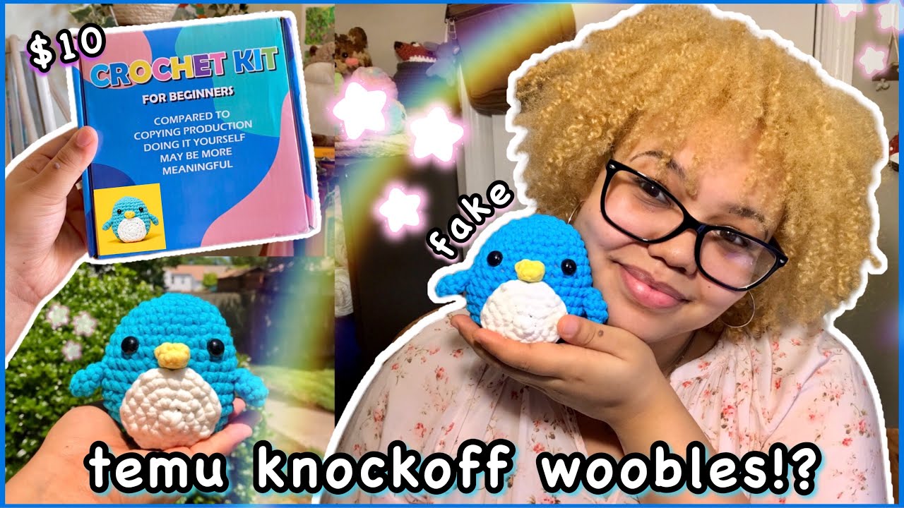 i bought a FAKE knockoff WOOBLES crochet kit from TEMU 💙 PART TWO! *ONLY $10* pierre the penguin 🐧🤗💕