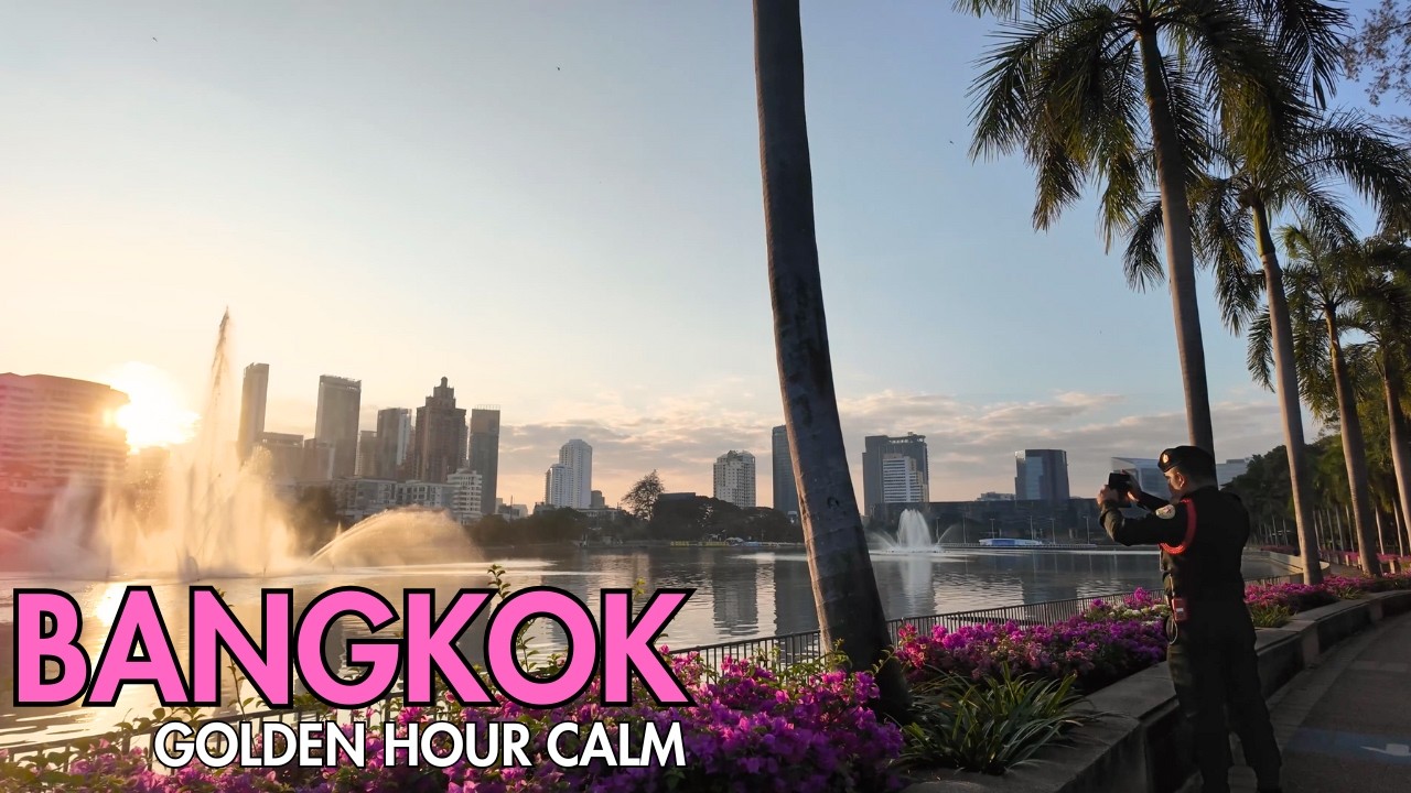 Quiet Morning Walk from Asok to Benchakitti Park | Bangkok Golden Hour