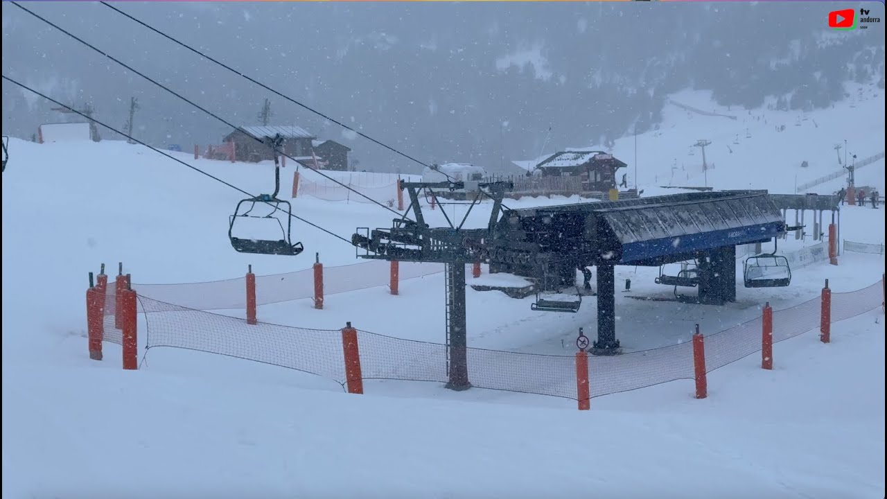 ANDORRE  |  Chute de Neige à Grandvalira |  Andorra Snow TV  🇦🇩