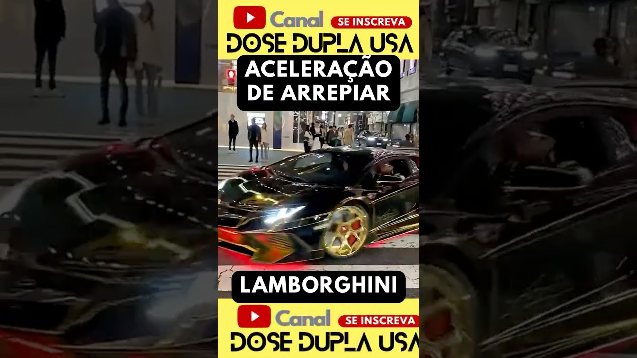 LINDA Lamborghini preta com dourado Acelerando