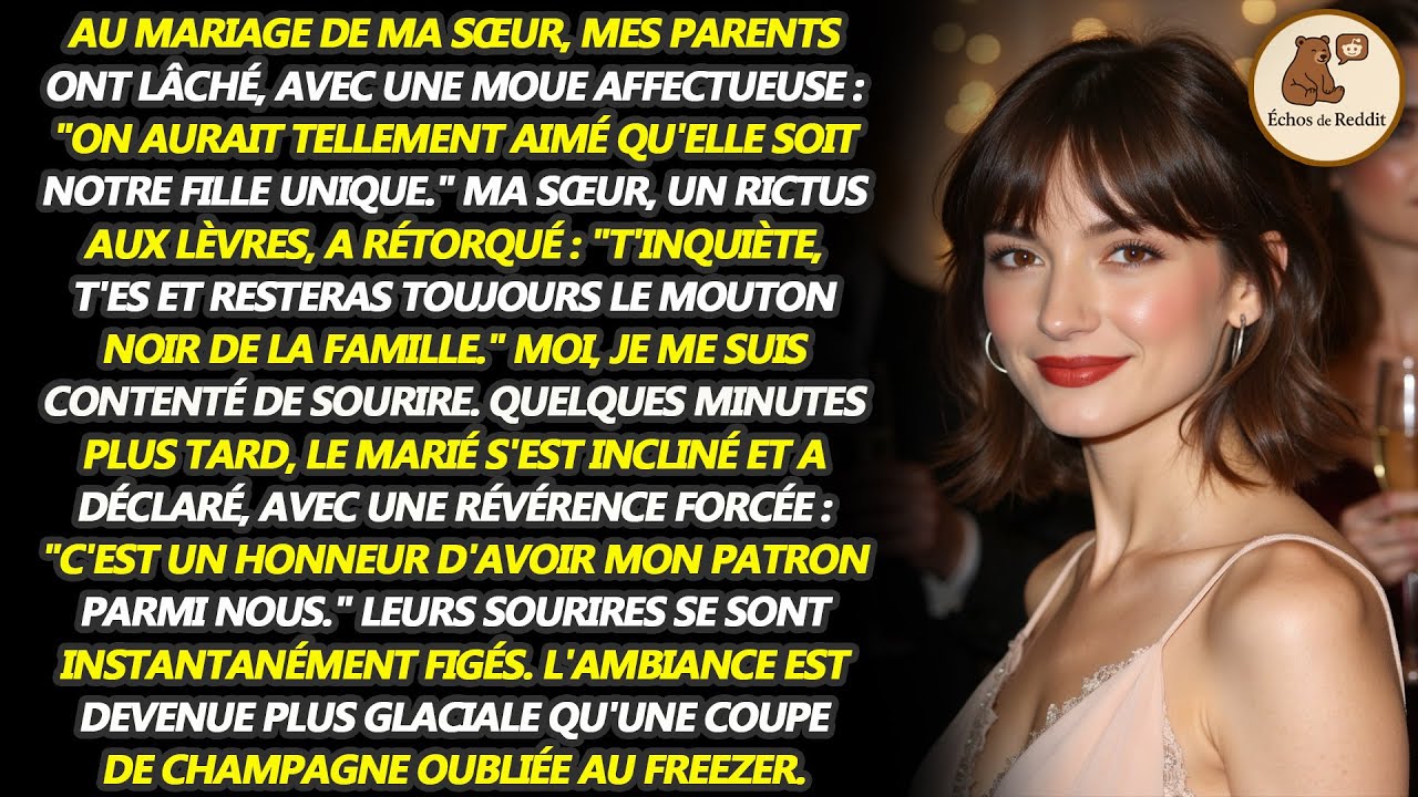 Au mariage de ma sœur, mes parents ont dit : « On aimerait que ta sœur soit notre enfant unique »...