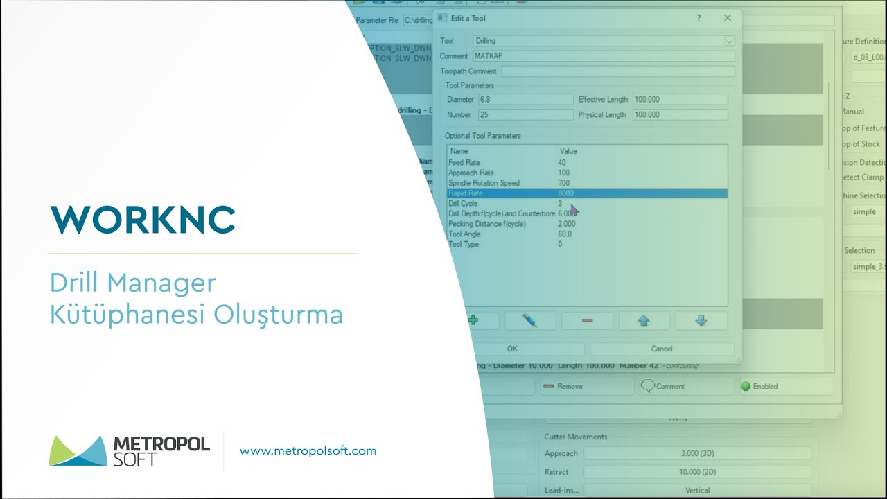 WORKNC | Drill Manager K&uuml;t&uuml;phanesi Oluşturma