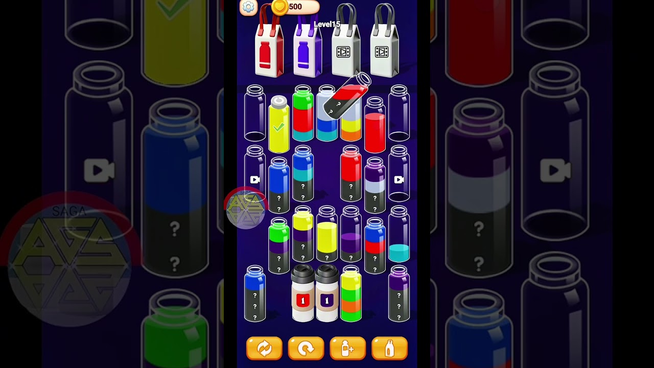 Walkthrough Water Sortpuz 3D level 13-16 games android / apple